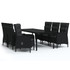 7-dijelni vrtni blagovaonski set s jastucima crni 3099368