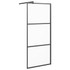 Pregrada za tuš 80 x 195 cm s mutnim staklom ESG crna 151876