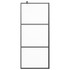 Pregrada za tuš 90 x 195 cm s mutnim staklom ESG crna 151877