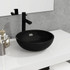 Umivaonik od kaljenog stakla 35 x 12 cm crni 345246