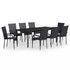 9-dijelni vrtni blagovaonski set crni 3099382