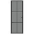 Unutarnja vrata 76 x 201,5 cm crna od ESG stakla i aluminija 350564