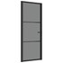 Unutarnja vrata 83 x 201,5 cm crna od ESG stakla i aluminija 350561