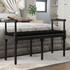 Klupa crna 110 x 40 x 70 cm baršunasta 344428 Klupa crna 110 x 40 x 70 cm baršunasta 344428