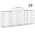 Lučne gabionske košare 9 kom 200x30x80/100 cm pocinčano željezo 3146096 Lučne gabionske košare 9 kom 200x30x80/100 cm pocinčano željezo 3146096