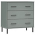 Komoda s 3 ladice siva 77 x 40 x 79,5 cm od masivnog drva OSLO 350980 Komoda s 3 ladice siva 77 x 40 x 79,5 cm od masivnog drva OSLO 350980