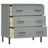 Komoda s 3 ladice siva 77 x 40 x 79,5 cm od masivnog drva OSLO 350980 Komoda s 3 ladice siva 77 x 40 x 79,5 cm od masivnog drva OSLO 350980