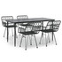 5-dijelni vrtni blagovaonski set od poliratana crni 3157855