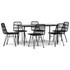 7-dijelni vrtni blagovaonski set od poliratana crni 3157884