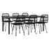 7-dijelni vrtni blagovaonski set od poliratana crni 3157899