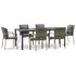 7-dijelni vrtni blagovaonski set crno-sivi od poliratana 3185117