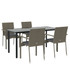 5-dijelni vrtni blagovaonski set crno-sivi od poliratana 3185140