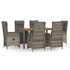 7-dijelni vrtni blagovaonski set sivi od poliratana 3185047