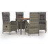 5-dijelni vrtni blagovaonski set sivi od poliratana 3185039