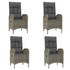 5-dijelni vrtni blagovaonski set sivi od poliratana 3185039