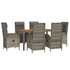 7-dijelni vrtni blagovaonski set sivi od poliratana 3185041