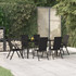 7-dijelni vrtni blagovaonski set od poliratana crni 3156513