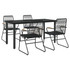 5-dijelni vrtni blagovaonski set od PVC ratana crni 3156572