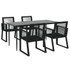 5-dijelni vrtni blagovaonski set od PVC ratana crni 3156548