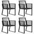 5-dijelni vrtni blagovaonski set od PVC ratana crni 3156548