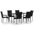 7-dijelni vrtni blagovaonski set od poliratana crni 3156669