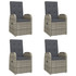 5-dijelni vrtni blagovaonski set sivi od poliratana 3157583