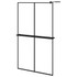 Pregrada za tuš s policom crna 118x190 cm staklo ESG i aluminij 3185487