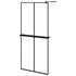 Pregrada za tuš s policom crna 90x195 cm staklo ESG i aluminij 3185456