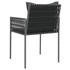Vrtne stolice s jastucima 4 kom crne 54x61x83 cm od poliratana 3187089
