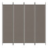 Sobna pregrada s 4 panela antracit 200 x 220 cm od tkanine 350200 Sobna pregrada s 4 panela antracit 200 x 220 cm od tkanine 350200