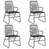 5-dijelni vrtni blagovaonski set od PVC ratana crni 3060268