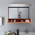LED kupaonski ormarić s ogledalom boja hrasta 80x15x60 cm MDF 323606