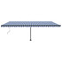 Automatska tenda sa senzorom LED 600 x 350 cm plavo-bijela 3069891