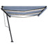 Automatska tenda sa senzorom LED 600 x 350 cm plavo-bijela 3069891
