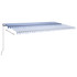 Automatska tenda sa senzorom LED 600 x 350 cm plavo-bijela 3069891