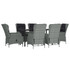 7-dijelni vrtni blagovaonski set od poliratana svjetlosivi 3156795