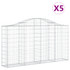 Lučne gabionske košare 5 kom 200x30x100/120cm pocinčano željezo 3145433 Lučne gabionske košare 5 kom 200x30x100/120cm pocinčano željezo 3145433
