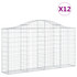 Lučne gabionske košare 12kom 200x30x100/120cm pocinčano željezo 3145440