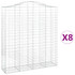 Lučne gabionske košare 8 kom 200x50x220/240cm pocinčano željezo 3145772 Lučne gabionske košare 8 kom 200x50x220/240cm pocinčano željezo 3145772