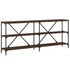 Konzoni stol boja smeđeg hrasta 180x30x75 cm od drva i željeza 832857 Konzoni stol boja smeđeg hrasta 180x30x75 cm od drva i željeza 832857
