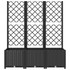 Vrtna sadilica s rešetkom crna 120 x 40 x 136 cm PP 318273