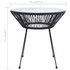 Vrtni blagovaonski stol crni Ø 70 x 74 cm od ratana i stakla 312165