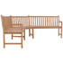 Kutna vrtna klupa 185 x 185 x 90 cm od masivne tikovine 316625