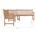Kutna vrtna klupa 185 x 185 x 90 cm od masivne tikovine 316625