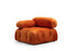 Ugaona sofa Bubble Corner (L1-O1-1R -Puf) - Narandžasta