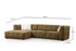 Ugaona sofa Cady 3 sjedala lijevo - kaki