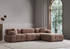 Ugaona sofa Doblo 3 sjedila sa pufom (L1-O1-1R-pouffe) - Cappuccino