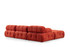 Ugaona sofa Doblo trosjed sa pufom (L1-O1-1R-pouffe) - crveni