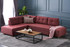 Ugaona sofa-krevet Manama kutni kauč na razvlačenje lijevo - Claret Red