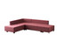 Ugaona sofa-krevet Manama kutni kauč na razvlačenje lijevo - Claret Red
